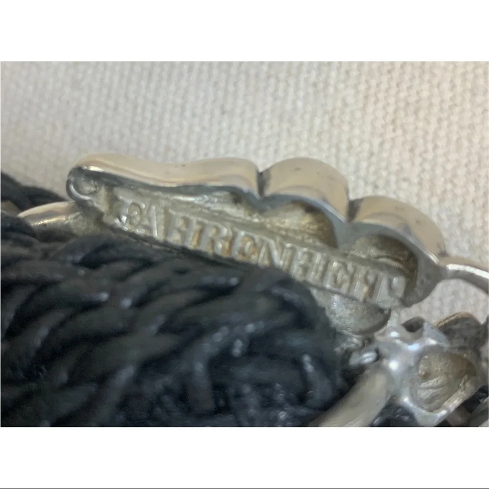 Vintage 80s Fahrenheit wide woven linen Belt